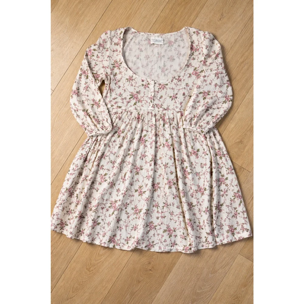 Y2K Ralph Lauren Floral Babydoll Mini Dress | Coastal Cowgirl Cottagecore - Picture 2 of 7